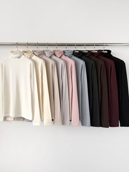 10 colours + Extra warm⋅˚₊‧ 𐙚 Turtle Neck Mood Colour Basic Top