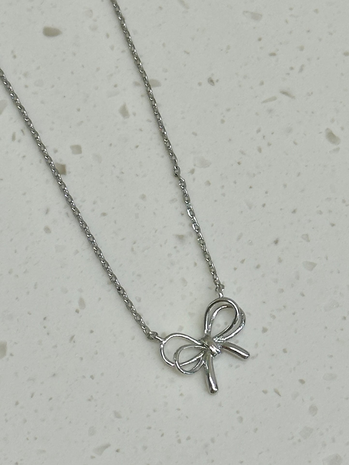 Double Sliver Bowknot Necklace