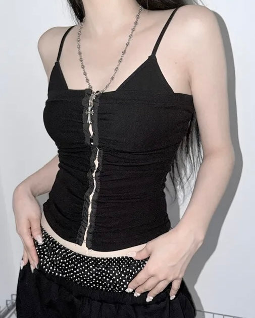 【LOVELIST獨家配搭2件套$368】Restrained 小眾感排鈎修腰平口Croset Top套裝