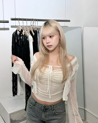 【2026波點風穿搭Must Have｜ 約會打卡必備單品】Cuddly Mermaid 波點心型抺胸Bra Top
