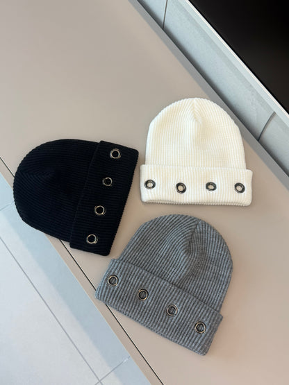 【冬日必入❄️穿搭加分】極簡Eyelet反摺軟身針織Beanie