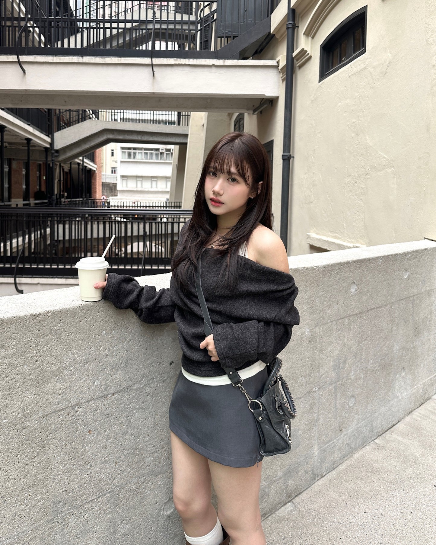 【A-line/ 包臀/ 側開衩3 in 1♡極推此裙】Minimalist 方扣腰帶高腰雙拉鍊西裝短裙