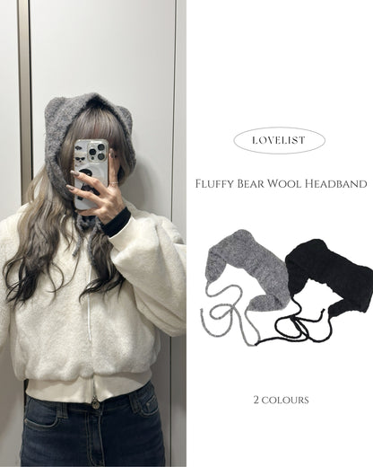 Fluffy Bear Wool Headband