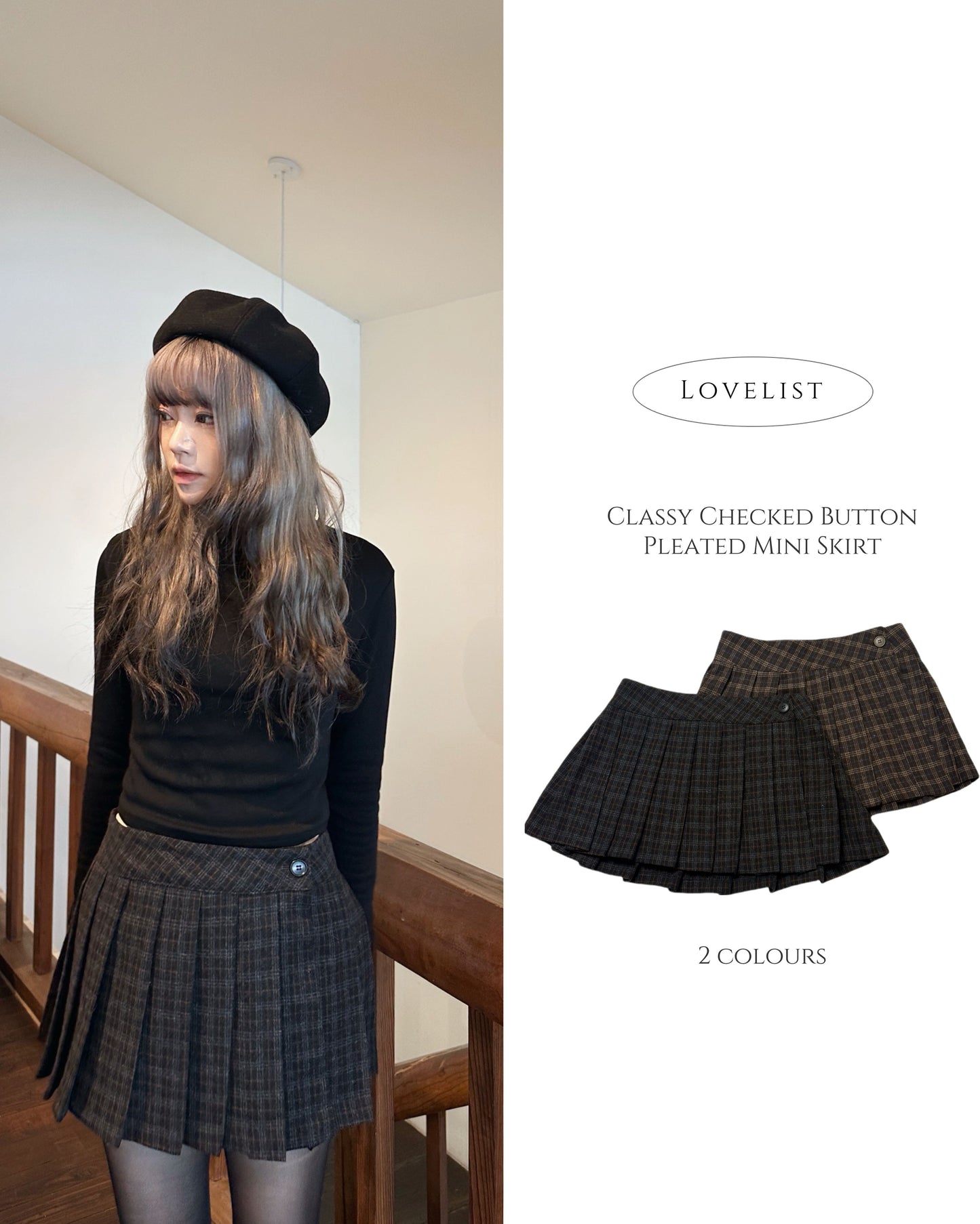 Classy Checked Button
Pleated Mini Skirt