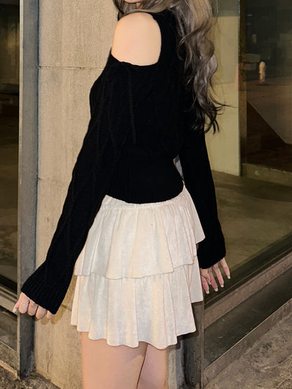 Velvet Double Layered Cake Skirt