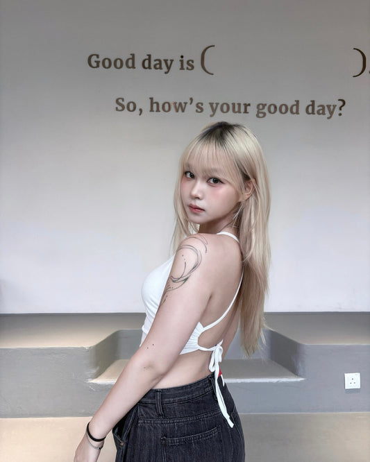 【超軟糯親膚】Basic露背交叉綁結Bra Top