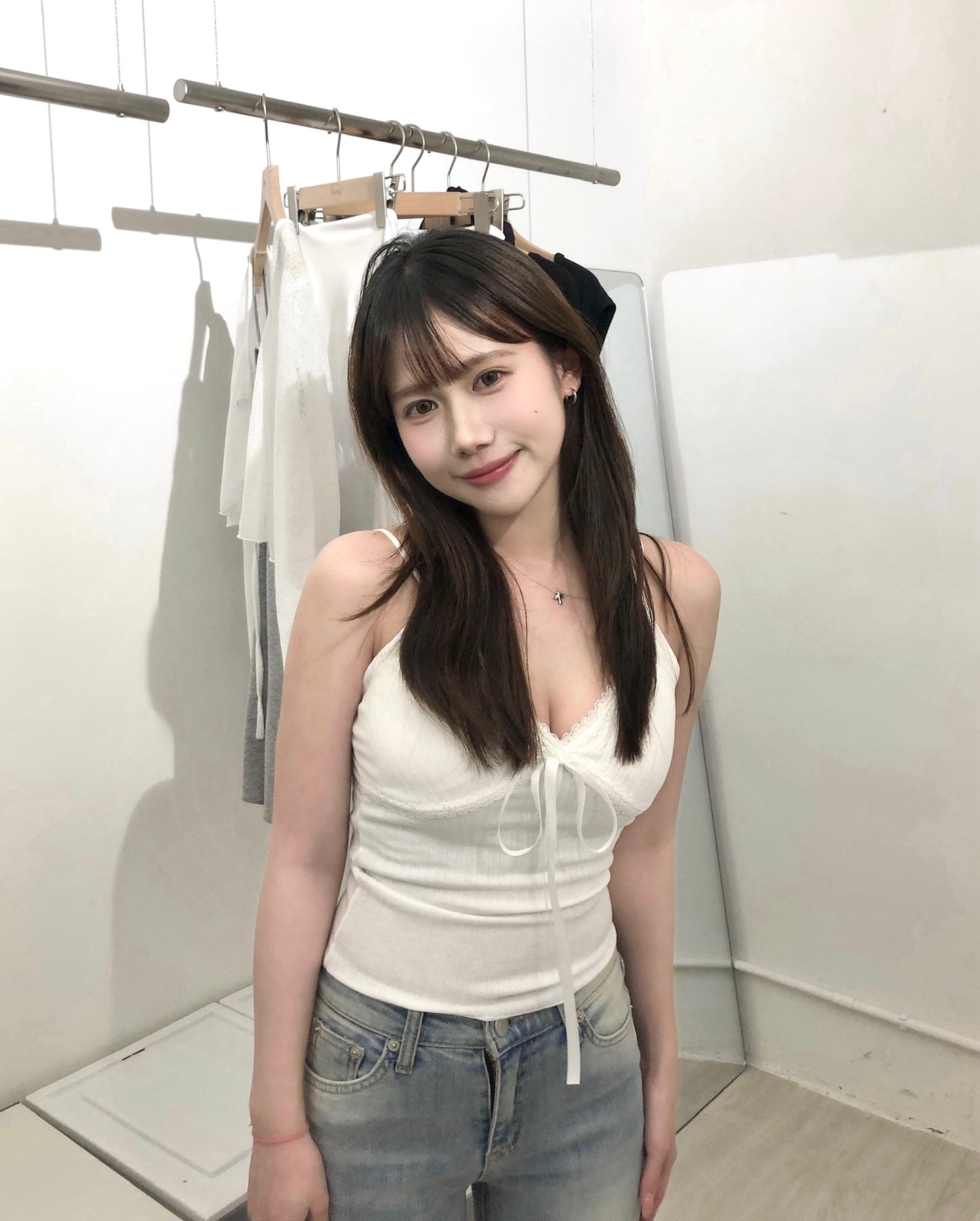 【韓網熱賣同款｜365 Days百搭必入 】Lovesick 純慾感絲帶蝴蝶結蕾絲Bra Top（可調節長度）