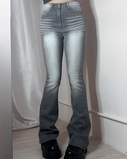 【紙片人顯瘦喇叭褲☑️新增顏色】Earl Grey Washed Bootcut Denim淺灰水洗刷白喇叭褲