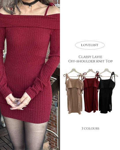 Classy Lavie Off Shoulder Knit OPS