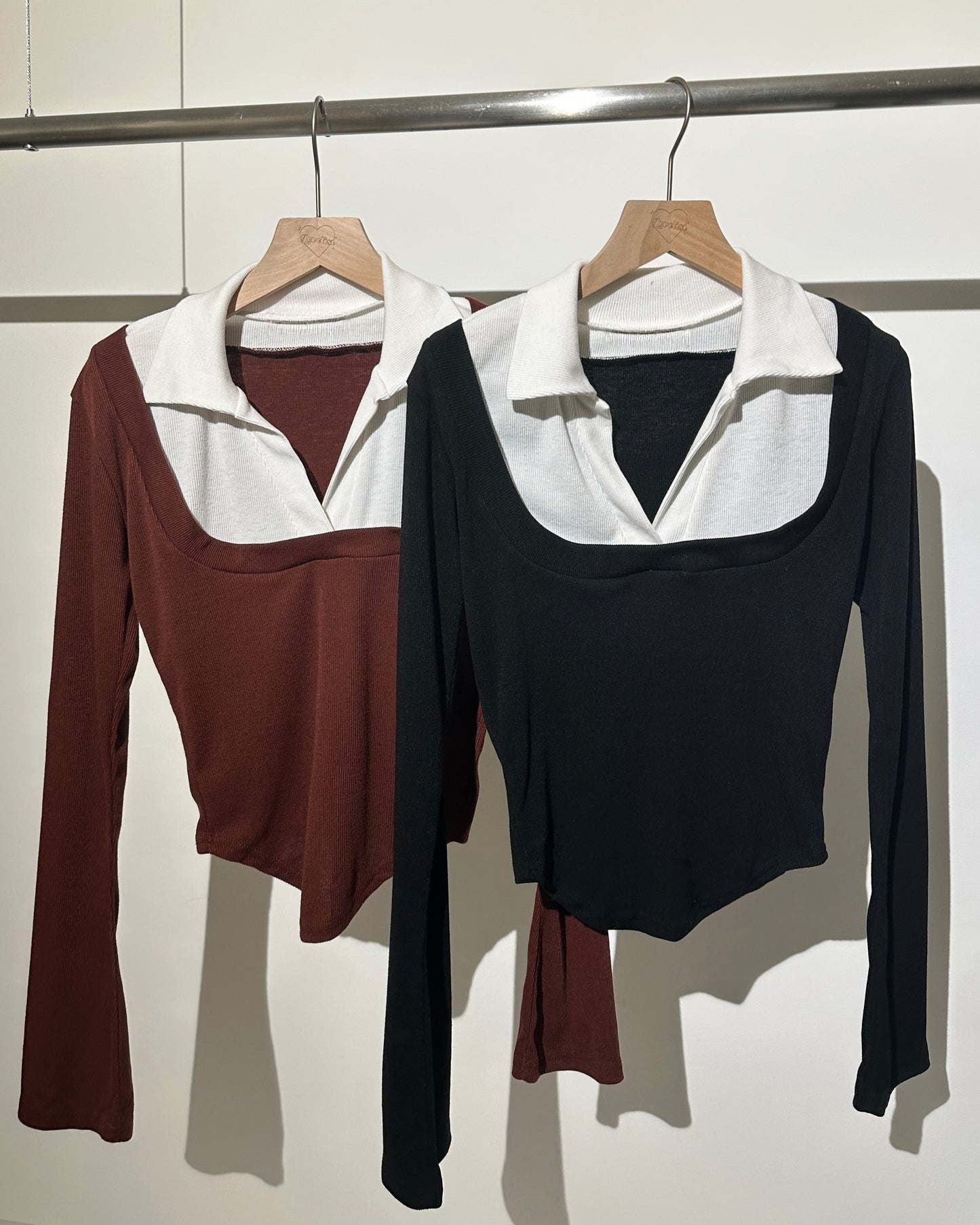 【拜年見家長❤️穩取好印象首選】韓系知性風】Office Siren 顯瘦假兩衫裇衫 Top