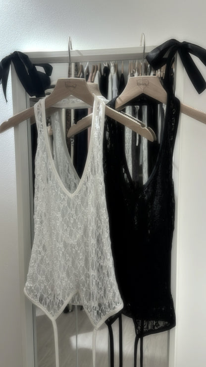 【韓式疊穿必備】Melting Lace Halter Top