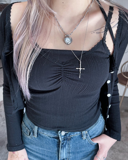 【Daily百搭必備】3 ways綁帶美胸修身Bra Top