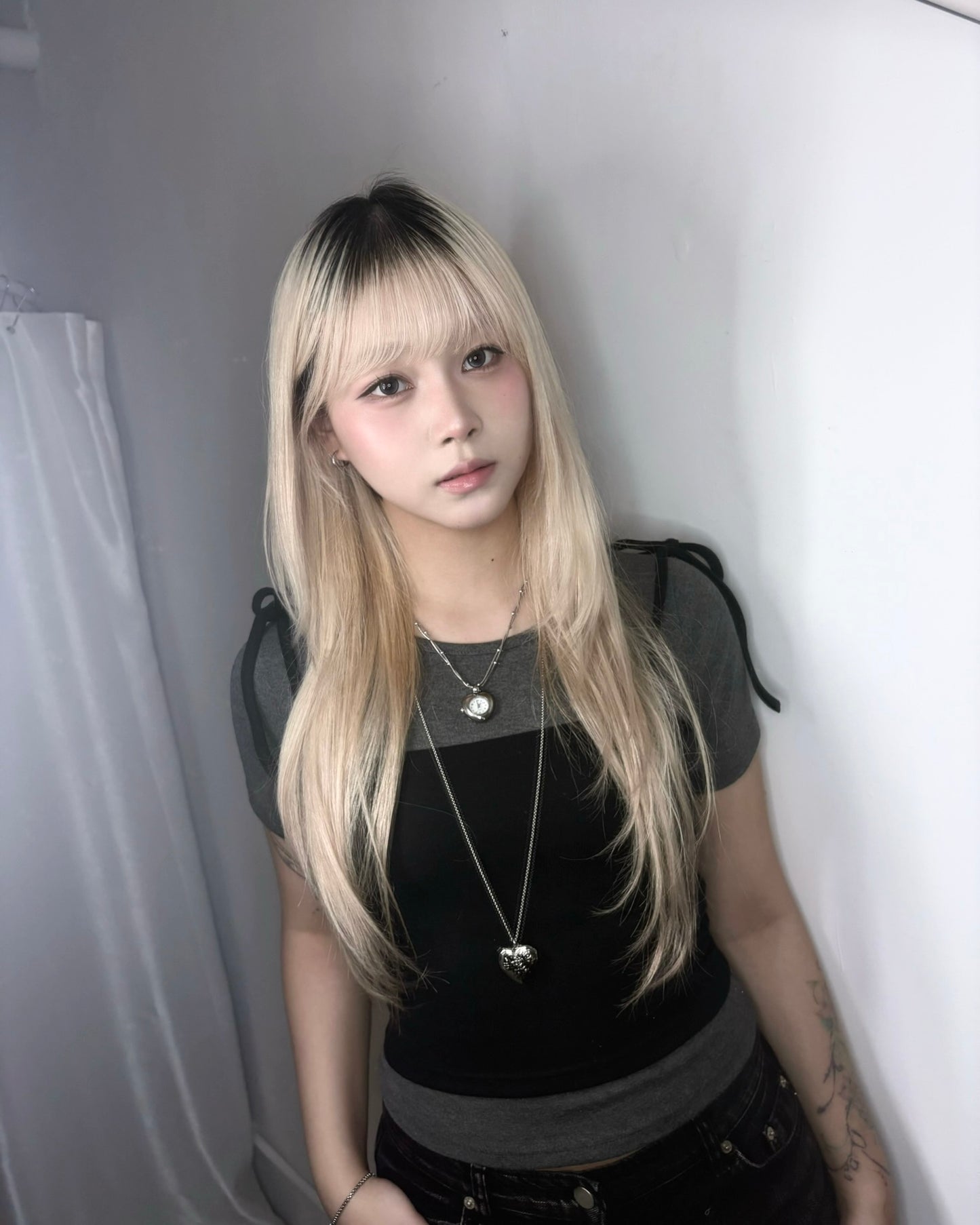 【韓系夏日疊穿CP值套裝｜ 日常Daily必入】Soft Monochrome 甜美雙肩綁帶蝴蝶結背心 x 寬鬆棉質 T-Shirt 2件套