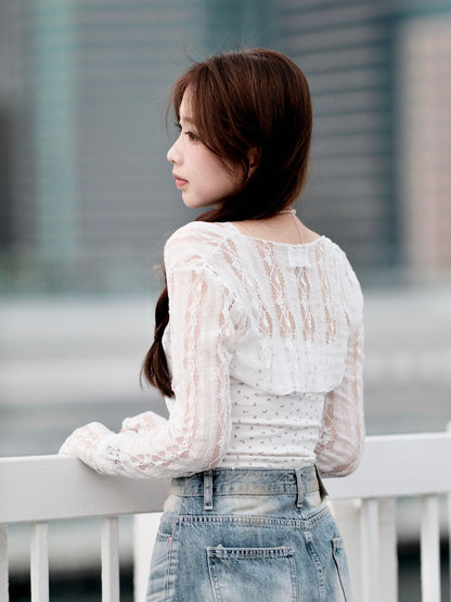 Sassy Lace Crop Cardigan