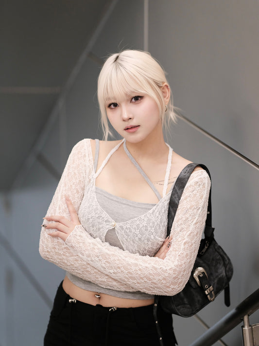 【 現貨售完即止 】斜肩不規則平領吊帶Tank Top